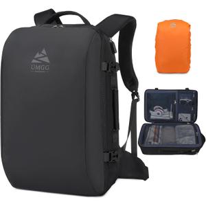 Travel Backpack for Men 40L, TSA Flight Approved Carry On Backpack with Rain Cover, 17inch Travel Laptop Backpack with USB Charging Port, Extra Large Luggage Suitcase Daypack Weekender Bag, Black