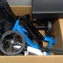 Aojin Knee Scooter for Adults for FootInjuries, 300lbs Capacity, All Terrain Foldable Knee Scooter Walker with Bag, 13" Wide Pu Seat, Compact Crutches Alternative (Blue)