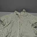 Womens Summer Striped Shirt Dress Short Puff Sleeve Button Down Ruffle Flowy Dress Loose Fit Casual Beach Wear (Green, XL)