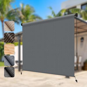 LOVE STORY 230GSM Outdoor Roller Shade for Patio, 7' W x 8' H Mocha