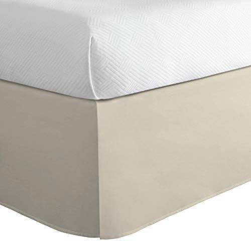 Today’s Home Classic Tailored Bed Skirt Dust Ruffle, Cotton Blend Design, 14" Drop Length, Twin, Ivory