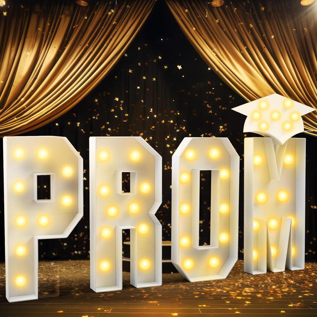 Colingmill Graduation Decorations 2025, 3 ft Prom Marquee Letter Sign Large Prom Letters with Light Graduation Decorations Class of 2025 Congrats Party Supplies for Preschool High School Decor
