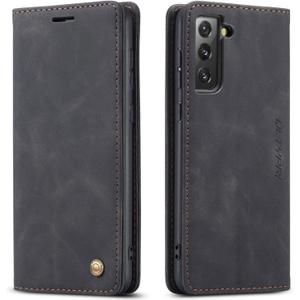 QLTYPRI Case for Samsung Galaxy S21 5G, Vintage PU Leather Wallet Case Card Slot Kickstand Magnetic Closure Shockproof Flip Folio Cover for Samsung Galaxy S21 - Black QLTYPRI Case for Samsung Galaxy S21 5G, Vintage PU Leather Wallet Case Card Slot Kickstand Magnetic Closure Shockproof Flip Folio Cover for Samsung Galaxy S21 - Black