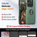 JAME for Motorola Edge 2025 Case, Dual Layer Military Grade Protection Shockproof Cover with Ring Holder Stand Kickstand, Slim Fit Protective Phone Case for Motorola Moto Edge 2025, Alpine Green