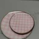 U-QE 20PCS Pink Plastic Plates for Party - Retro Checkered Plates Disposable Heavy Duty - White and Pink Plate for Party, Birthdays - 10 10.25 Inch Dinner and 10 7.5 Inch Dessert Plate