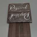 Reserved Table Signs for Wedding Events - 6 Pcs Wood Table Reserved Signs for Wedding, Church Pew for Reception Ceremony Decorations, Reserve Sign for Tables
