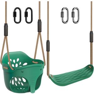 2Pcs Heavy Duty Swing Seats for Kid Full Bucket High Back & Anti Slip Seat