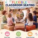 Juexica 8 Pcs Toddler Modular Stool Set, Flexible Seating for Classroom, 14.5 x 10 x 10 inches