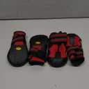 CovertSafe& Dog Boots for Dogs Non-Slip, Waterproof Dog Booties for Outdoor, Dog Shoes for Medium to Large Dogs 4Pcs with Rugged Sole Black-Red, Size 6