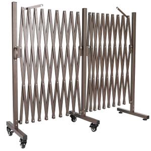 dearlomum Retractable Driveway Fence Gate Expandable 205 inches Fence,Dog Gate Outdoor,Portable Accordion Fence Gate,Mobile Barricade Portable Barricade Gate Used Inroor and Outdoor (Brown)