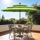 EliteShade USA 10-Year-Non-Fading 10ft 3-Tier Market Patio Umbrella, Commercial Grade Outdoor Table Umbrella with Crank Open, Windproof & UPF 50+ UV Protection, Heavy Duty Ventilation for Garden, Deck, Pool, Backyard, Beach & Bistro, Macaw Green