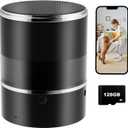 Security Camera with Bluetooth Speaker, 1080P Wireless WiFi Camera for Home/ Office/ Baby/ Pet, Indoor Camera with Motion Detection, Night Vision, APP, Local & Cloud Storage (Included 128G SD Card) (Black)