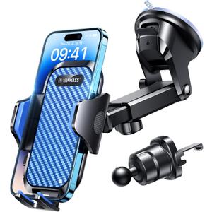 VANMASS Phone Holders for Your Car 2026 Ultimate Phone Mount Military-Grade Windshield Dashboard VentNewest Best Strongest Cell Phone Car Mount for iPhone 16 Pro Max 15 Samsung Android,Blue