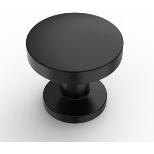 Amerdeco 10 Pack Matte Black Cabinet Knobs 1.2 Inch(30mm) Single Hole Cabinet Handles Round Dresser Knobs Drawer Knob for Bathroom Cabinets