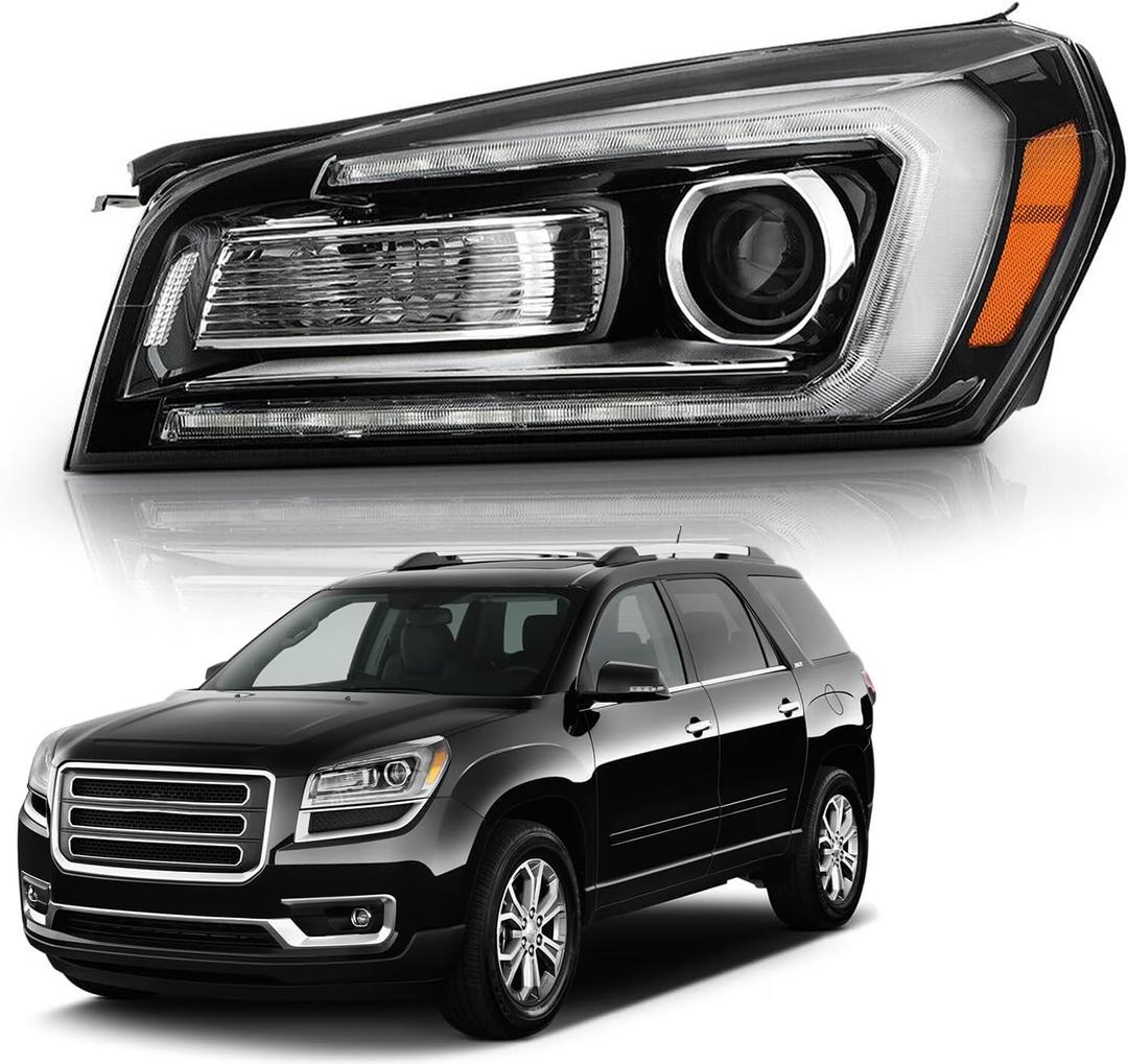 Halogen Headlight Compatible with 2013‑2016 GMC Acadia Left Side W/Bulb