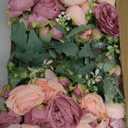 8 Pack Pink, Dark Pink Peonies Artificial Flowers, Fake Silk Hydrangea Bouquet for Bridal Wedding Home Table Decor Reusable Dining Opening Ceremony Birthday Arrangement Faux Floral