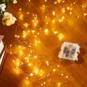 4 Pack 16.4 Ft. Battery Operated Outdoor String Lights with Remote & Timer, LED Warm White Fairy Lights, Waterproof Twinkle Lights for Bedroom, Dorm, Mason Jar, Wedding, Party, Christmas