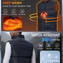 WHN Men's Puffer Vest Outerwear Winter Zipper Quilted Puffy Sleeveless Jacket Outdoor Size M to XXL (L)