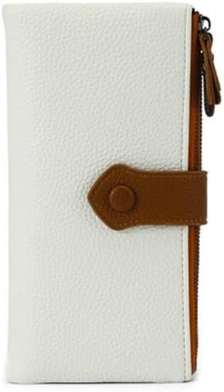 Women Slim Wallet Rfid Blocking With Passport And Credit Cards Holder Purse For Minimalist Soft Leather Zipper Monederos (white)