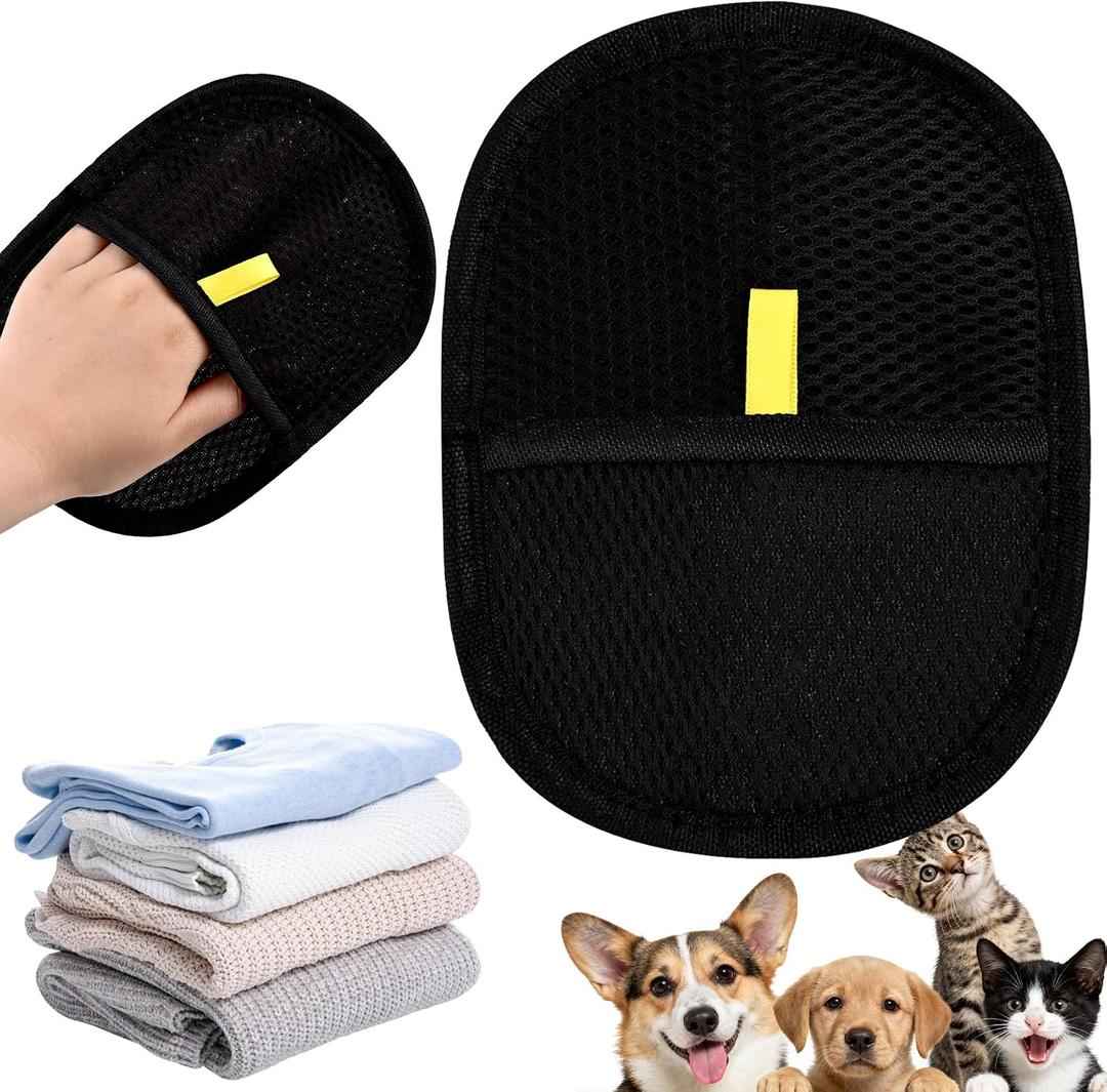 DAMAH Electrostatic Pet Hair Removal Gloves for Cats & Dogs, Reusable Washable Double Sided Grooming Gloves for Couch, Furniture, Carpet, Car Seat, Home Travel