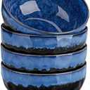 vancasso Starry 24oz Bowls for Soup, Ceramic Soup Bowls Set of 4, Blue Cereal Bowls Set for Kitchen, Salad Bowls Set, Pasta Oatmeal Bowls, Lead-free, Dishwasher & Microwave Oven Safe, Blue