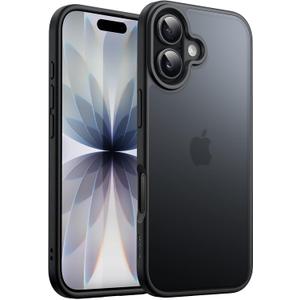 JETech Matte Case for iPhone 17 6.3-Inch, Shockproof Military Grade Drop Protection, Frosted Translucent Back Minimalist Phone Cover, Anti-Fingerprint (Black)