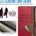 Wallet Case for iPhone 16 Pro 6.3" with RFID-Blocking Credit Card Holder, PU Leather Folio Flip Cover Women Men Protective Phone Case Compatible with Apple 16 Pro, Red