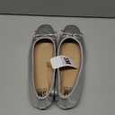Women's Comfortable Round Toe Ballet Flats Dress Shoes, Silver, Size 10