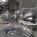 Haull 8 Pcs Large Disco Ball Set Silver Mirror Disco Reflective Ball with Hanging Ring Party Ornament Decoration for Stage Club Ballroom Dance Hall Wedding Prom Props(8'', 6'')