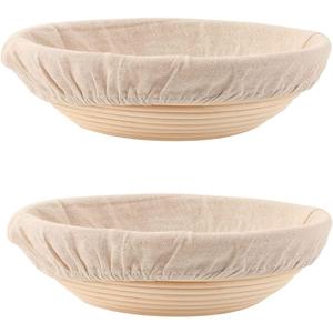 Bread Proofing Baskets Set of 2, 12 inch Round Dough Proofing Bowls w/Liners Perfect for Home Sourdough Bakers Baking