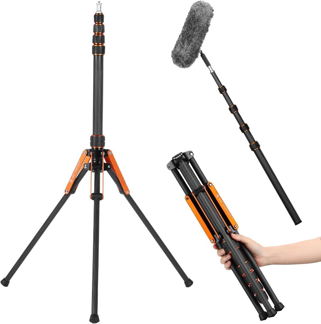 K&F CONCEPT Light Stand Carbon Fiber, Portable 200cm/78inch Studio Tripod | 200cm/78inch Studio Tripod for Softbox, Ring Light, Studio & Outdoor Shooting, TL12