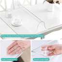 36x72 Inch New Clear Table Pads for Dining Room Table 1.5mm Thick Transparent Table Cover Protector Heat Resistant Easy Clean Wipeable Desk Mat Clear Vinyl Tablecloth Wood Glass Furniture