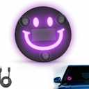 2 PCS Solar Powered Car LED Ambient Light, Cute Neon Smiley Lights for Car Interior with 5 Modes, Wireless Auto Atmosphere Lamp for Back Window Decoration & Romantic Gifts (2)