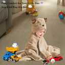 Toddler Baby Bath Towel with Hood 27.5"X55" Ultra Absorbent Soft Cozy Comfort Bathrobe Blanket, 0-6 Years Infant Shower Towel for Girls & Boys(Beige Deer)