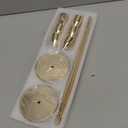 Gold Taper Candle Holder Set of 6, Brass Gold Tall Candlestick Holders, Metal Vintage Candle Stickers Long Holder Set, Pillar Decorative Candle Holder Fits 3/4 Inch Candle