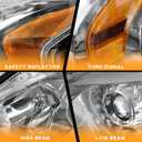 WEELMOTO Halogen Headlights for 2013-2015 Altima 4Dr Sedan Headlight Assembly Pair Replacement for 13 14 15 Altima Chrome Housing Amber Reflector (DOES NOT FIT XENON/HID)