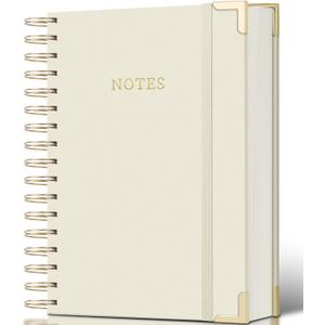 Spiral Notebook Journal, 328 Pages Linen Hardcover College Ruled Notebook, Lined Thick Journals for Women Men, A5 Thick Spiral Journal for Writing, 100GSM Paper, Cute Notebooks for Work School