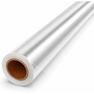 volila Clear Cellophane Wrap Roll (31.5 in x 100 ft) - 3 Mil Thick Cellophane Wrap for Gift Basket, Treats, Flower Wrapping, Clear Wrapping Paper (31.5" folds into 16")