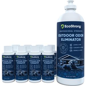 Outdoor Odor Eliminator | Outside Dog Urine Enzyme Cleaner  Powerful Pet, Cat, Animal Scent Deodorizer | Professional Strength for Yard, Turf, Kennels, Patios, Decks (10-2oz Shots with Halo Sprayer)
