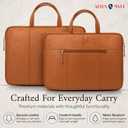 ALLEN & MATE 100% Leather Laptop Sleeve Case, Fits MacBook & Windows