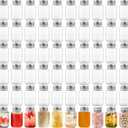 novelinks 2oz Plastic Mason Jars with Silver Lids, 60 Pack Mini Containers for Honey, Jam, Spices, Beads, Crafts, Party Favors  Small Empty Storage Jars