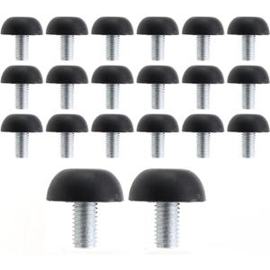 2 x 20PCS Sliding Outdoor Leveler 7/8in Mushroom Head Leveling Feet Foot Furniture Plastic Parts Adjustable Thread Patio Furniture Replacement Parts for Cabinets TV Cabinets Shoe Cabinets Black