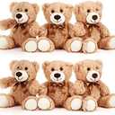 HyDren 5 Pcs Bear Stuffed Animal Plush Toys Soft Plush Dolls Bear Sleeping and Playing Toys for Baby Shower Decoration Boy(Long Plush,Light Brown)