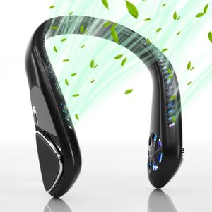 Bladeless Neck Fan - 6000mAh Portable Neck Fan with 3 Wind Speed,USB Rechargeable Personal Fan, Hands-Free Design USB Fan - Ideal for Outdoor Activities and Travel (Black)
