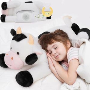 MaoGoLan 28'' | 5 Lbs Giant Cow Stuffy Plush Cow Toy for Adults Microwavable Stuffed Animal with Heating/Coolng Pad for Girls Women Valentine's Day Christmas Birthday Gifts