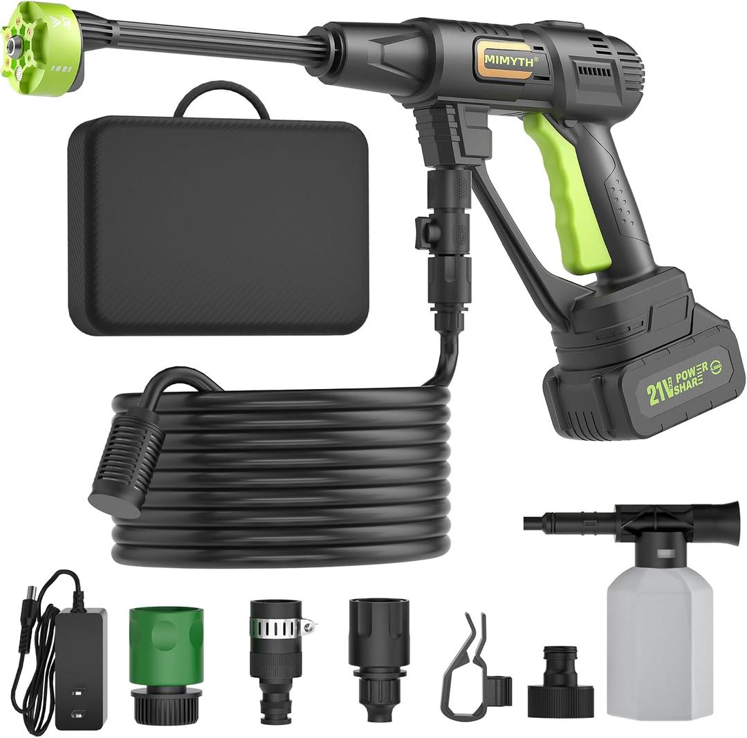 Cordless Pressure Washer, Handheld Portable Battery Cordless Power Washer
Pure Copper Motor, 23FT Elastic Hose, 6-In-1 Nozzle, Lightweight Car Washer with Foam Pot for Car Home Outdoor Patio Garden
