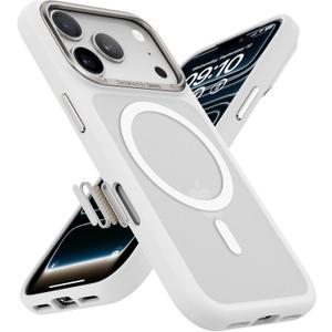 BENKS Magnetic Case for Phone 17 Pro, Compatible with MagSafe, Military-Grade Drop Protection, Slim Translucent Matte Shockproof Bumper Protective Cover, White
