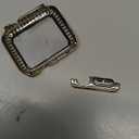 Bling Band with Case Compatible with Apple Watch Band 38mm 40mm 41mm 42mm 44mm 45mm for Women, Luxury Dressy Metal Strap with Diamond Rhinestone Bracelet Wristband for iWatch SE Series 7 6 5 4 3 2 1 (Gold)