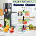 Flavor Pods Holder for Ninja Thirsti Flavored Water Drops, Rotatable Holds 15 Pods Storage Rack for Ninja Thirsties Drink System, Acrylic Pods Organizer for Ninja Thirsty, White