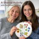 Bradove 3 Sets Leaves and Flowers Embroidery Kit for Beginners, Beginner Embroidery Kit for Adults, Learn to Embroider Kit Adult Beginner, Stitches Kit